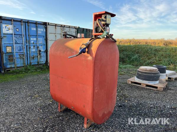 Diesel tank Brande Beholderfabrik 1200 liter med pumpe system