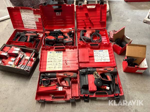 Parti Hilti værktøj og tilbehør boltepistoler, borehammer, fugepistol