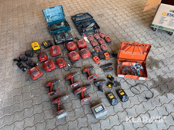 Lot med el-værktøj Hilti, Bosch, DeWalt, Fein,Makita