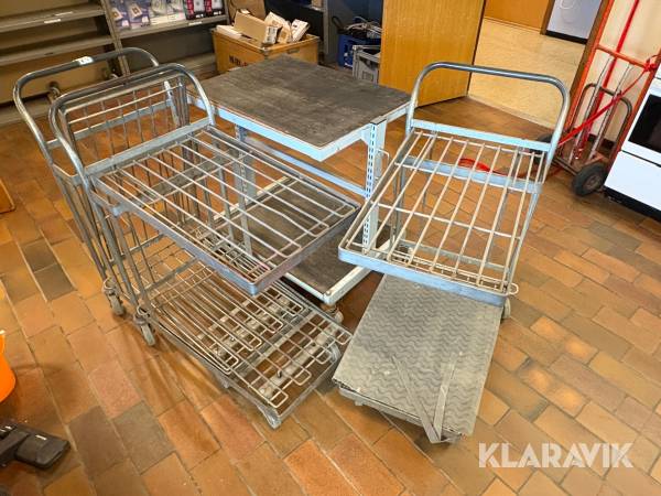 Vogne 3 styk. og rullebord
