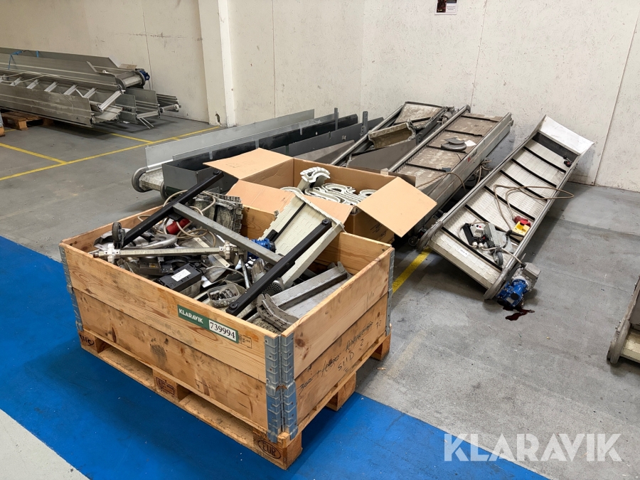 Samlet lot transportbånd Crizaf med tilbehør