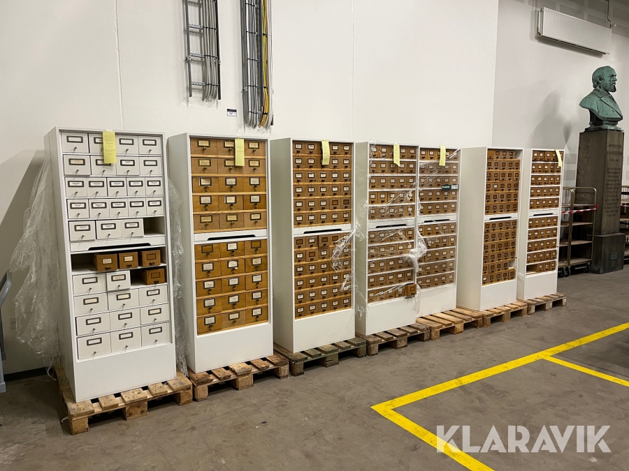 Dokument / kartotek skabe fra Rigsarkivet - 13 styk