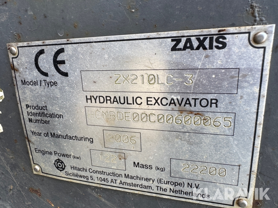 Gravemaskine Hitachi ZX210LV-3