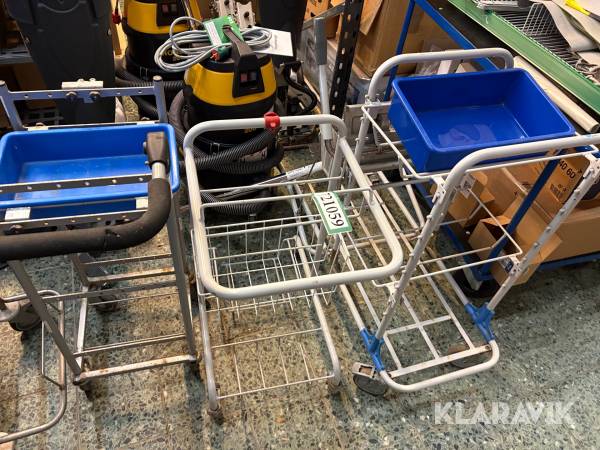 Rengøringsvogne  16 styk forskellige størrelser og modeller