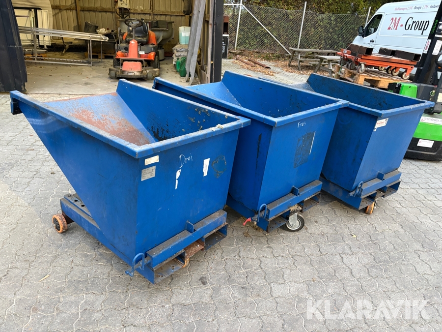 Metalbeholder på hjul med tip Multipumpen 350L - 3 styks