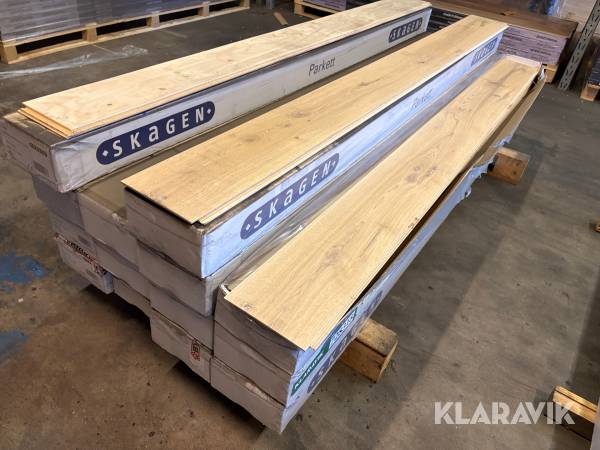 Lamel Parket gulv Skagen Eg plank hvid matlak