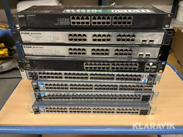 Net udstyr Cisco, D-link, HP, Zyxel Switches 8 styk