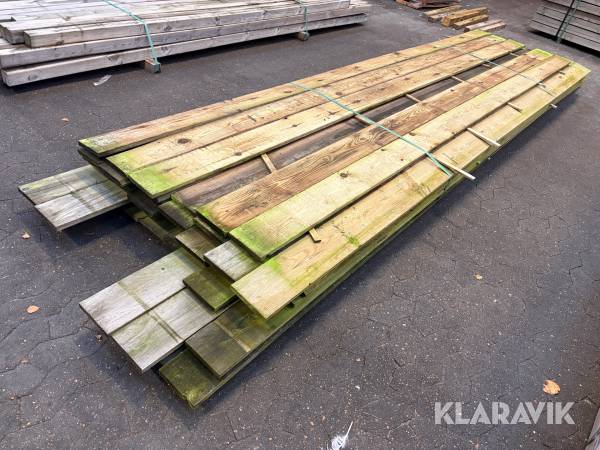 Træ Trykimprægneret brædder 54 styk assorterede længder