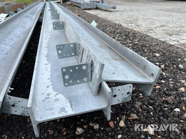 Galvaniserede stålbjælker 2 styk
