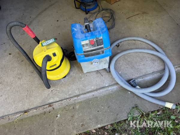 Våd/tør støvsuger og materialesuger Kärcher og Baier WD2 og BSS 406