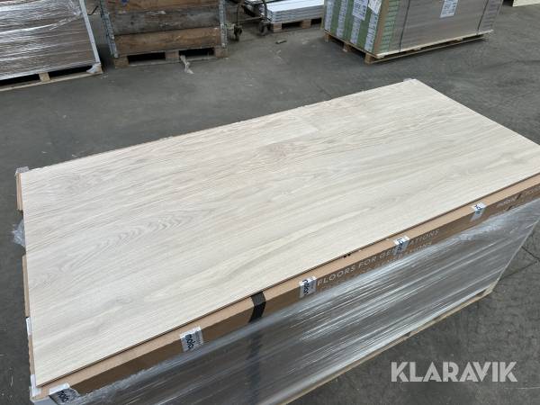 Gulv Moland Oak Cork Plank French White 104,64m2
