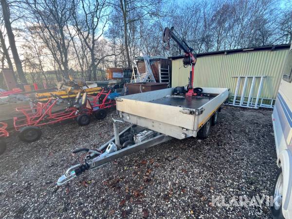 Trailer med kran Eduard 3318-2000 med Fassi Micro 10 kran