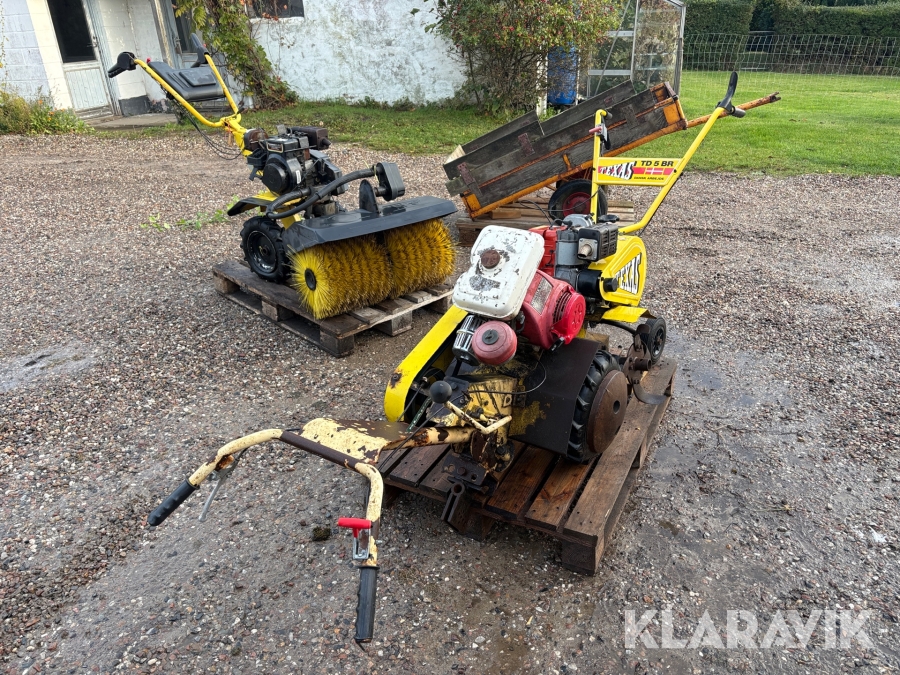 Lot med havemaskiner og trailer Texas TD5BR og ukendt 3 styk. og 1 trailer