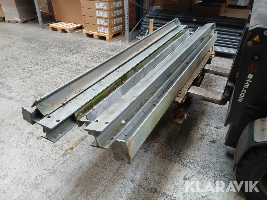 Stålsøjler galvaniseret 100x100 mm med påsvejst fod 7 styk