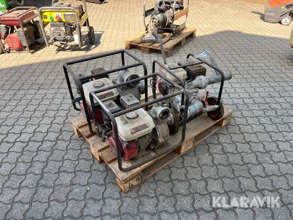 Generator med vandpumpe Honda 3 styk
