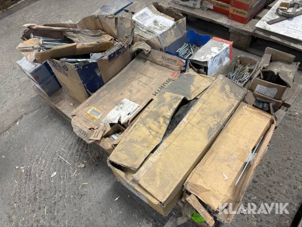 Lot: bræddebolte, beslag og spændeskiver Berner, Würth Og BeA