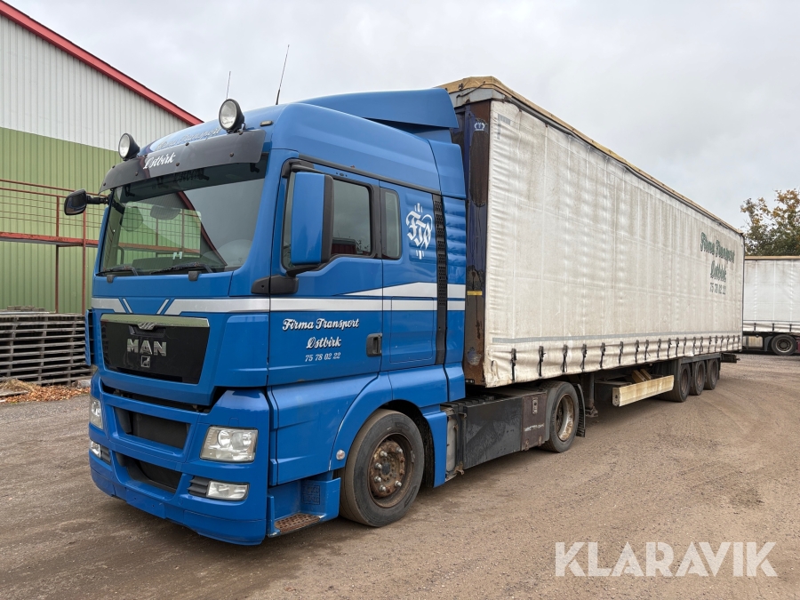 Trækker MAN Tgx 18.440 4x2 med gardintrailer