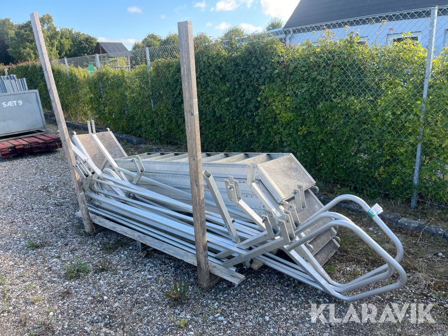 Trapper/trappeløb Jumbo 4 styk med gelænder