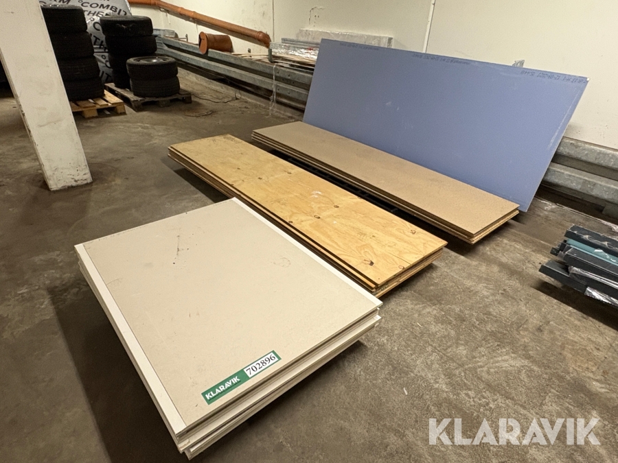 Gipsplader, gulvsponplader og træplader - 21 styks