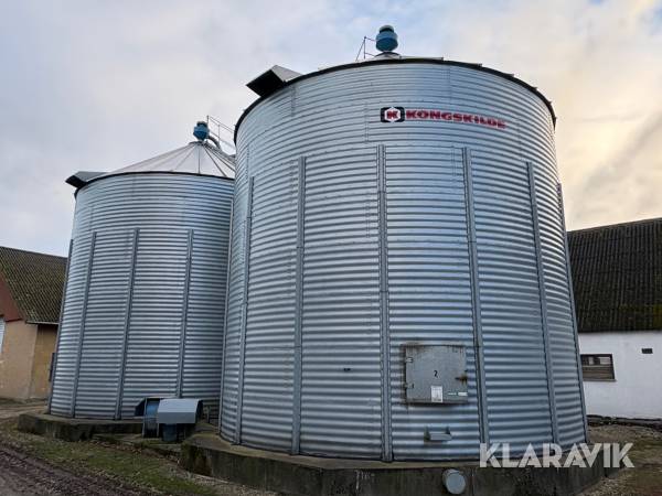 Kornsilo komplet anlæg m. tørring Kongskilde 2 stk. siloer