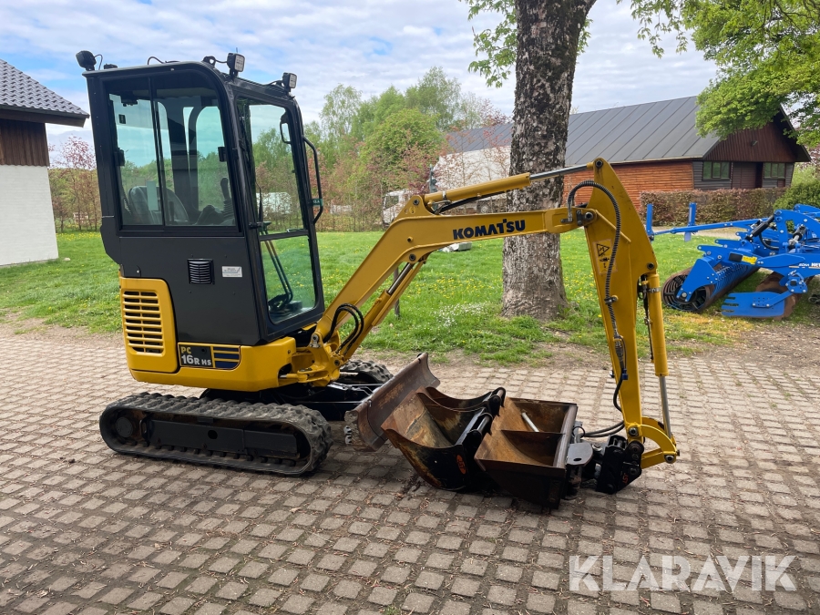 Minigraver Komatsu PC16R med skovle