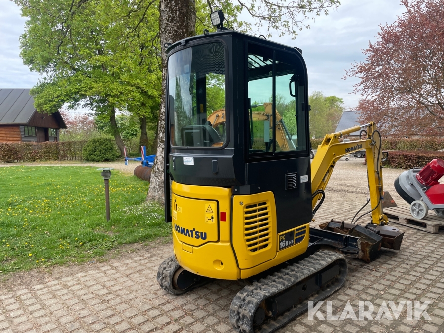 Minigraver Komatsu PC16R med skovle