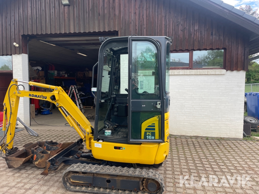 Minigraver Komatsu PC16R med skovle