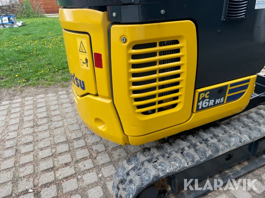 Minigraver Komatsu PC16R med skovle