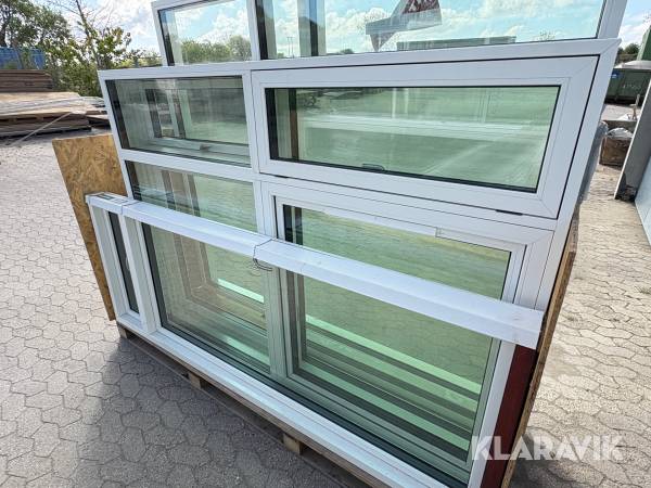 Glasparti med dreje-kip vindue topstyret STM 2157x1540