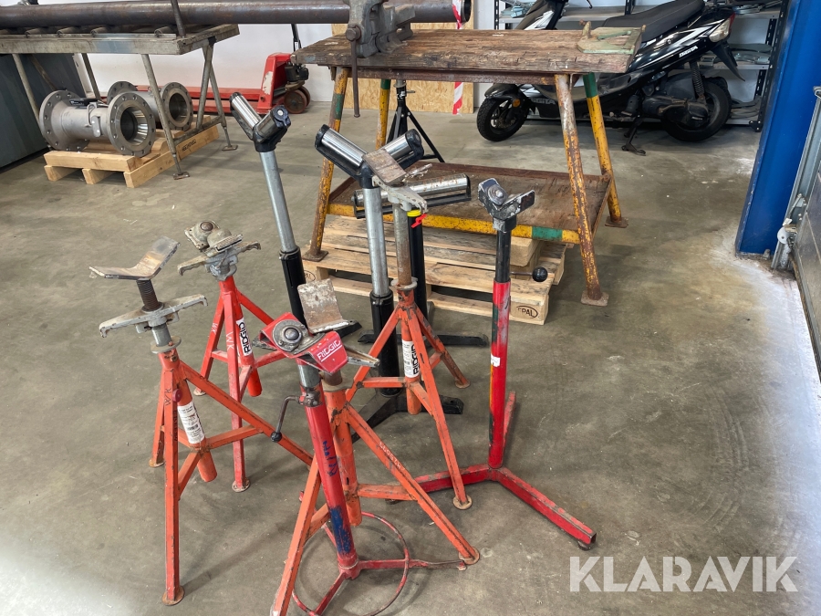 Rørstøtter og arbejdsbord Ridgid vf-99 8 styk