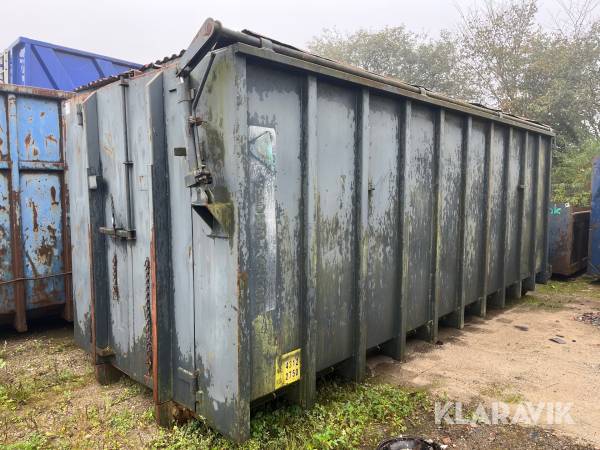 Container til wirehejs med hydraulisk top