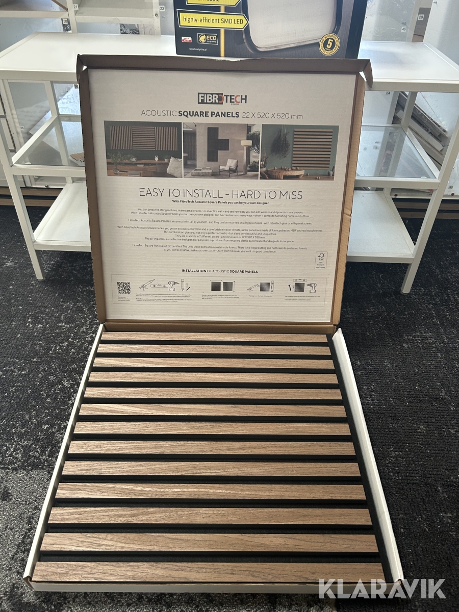 Akustikpaneler Fibrotech Walnut 80stk