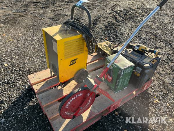 Blandet Palle Esab, DeWalt og andet 5 styk udstyr