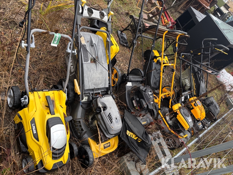 Græsslåmaskiner 6 styk bl.a. Stiga, Texas, falke