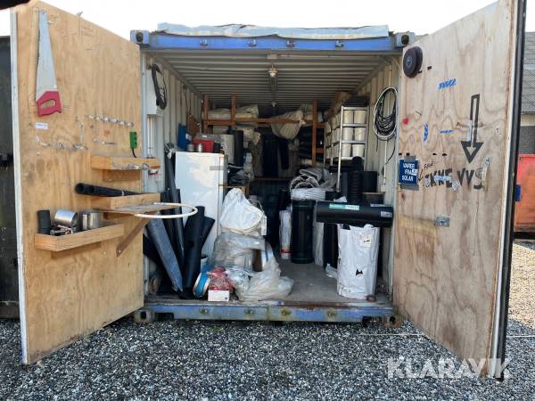 Container og Stort blandet lot - Logster - 20 fods container medfølger