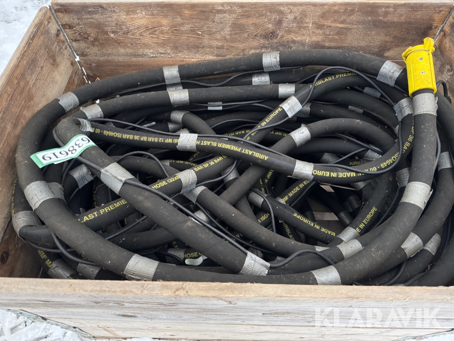 Sandblæser slanger 25x7 wp 12bar BP 36 bar 60mm3