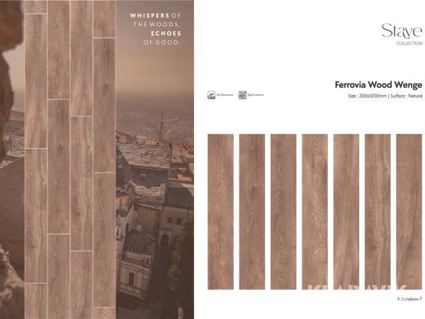 Porcelæns Fliser med træstruktur Ferrovia Wood wenge