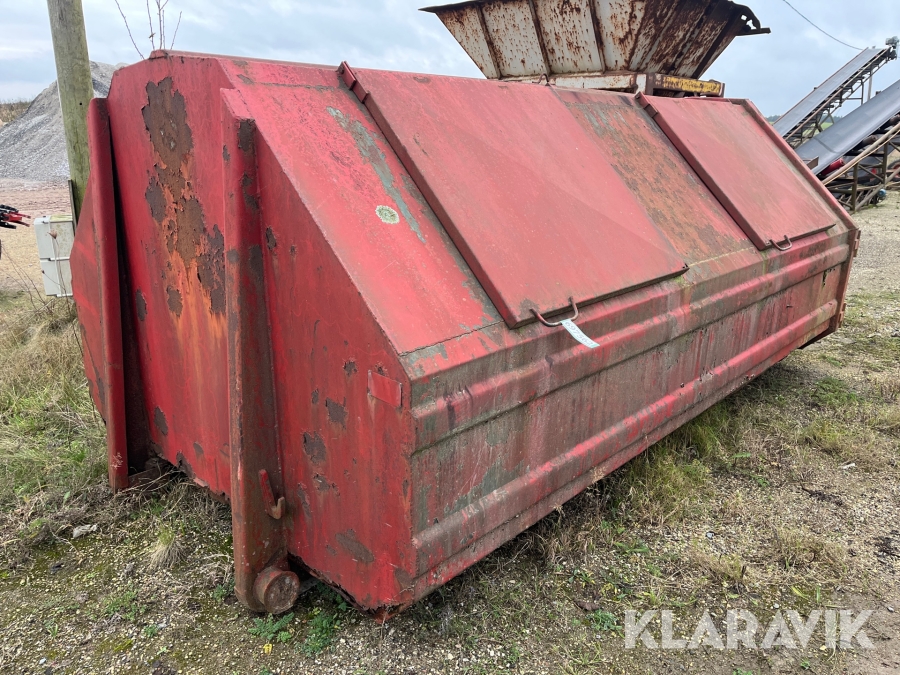 Lukket affaldscontainer til wirehejs