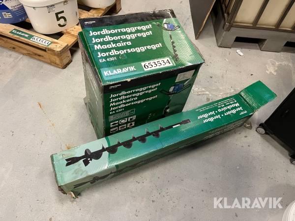 Jordboreaggregat Biltema EA 4301 og jordbor 100 mm