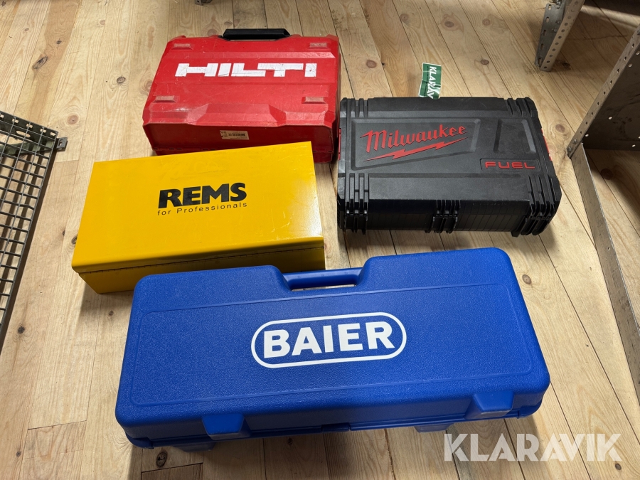 Tomme Værktøjskasser Hilte, Milwaukee, REMS, Baier