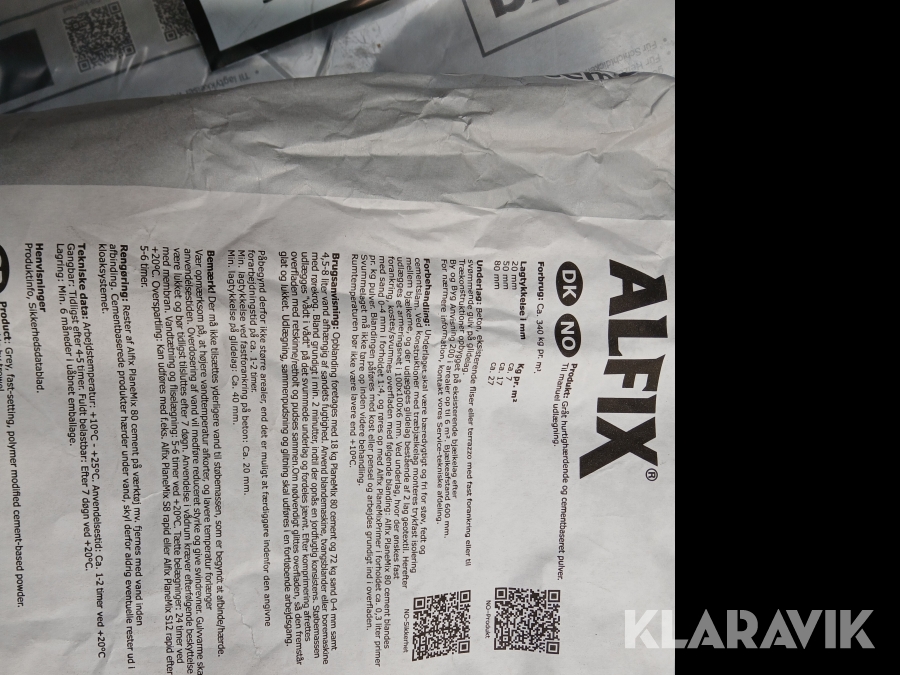 Alfix Planemix 80 cement.