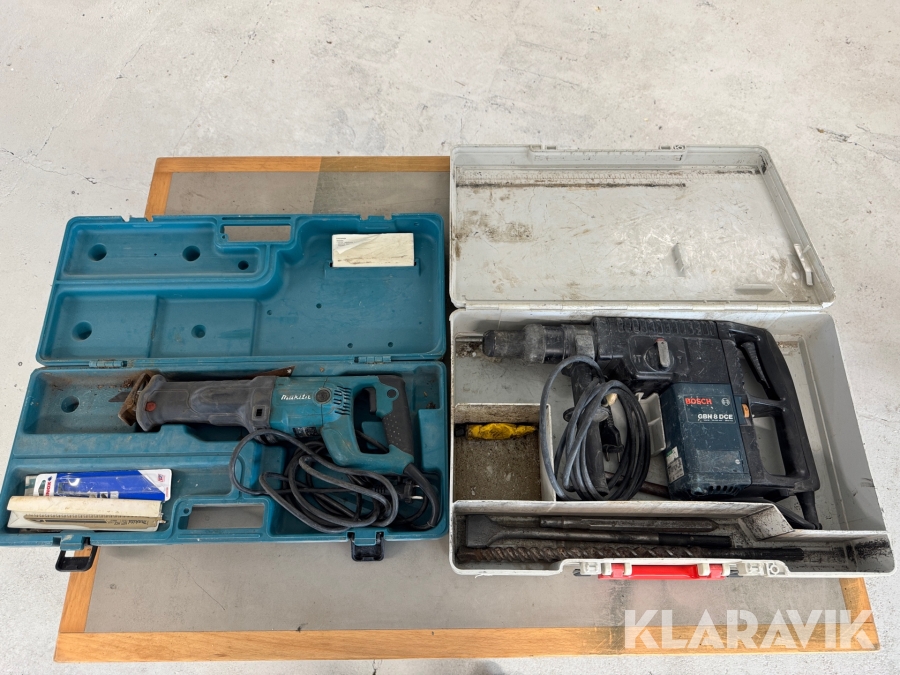 Elværktøj Makita Og Bosch GBH 8 DCE og JR3050T