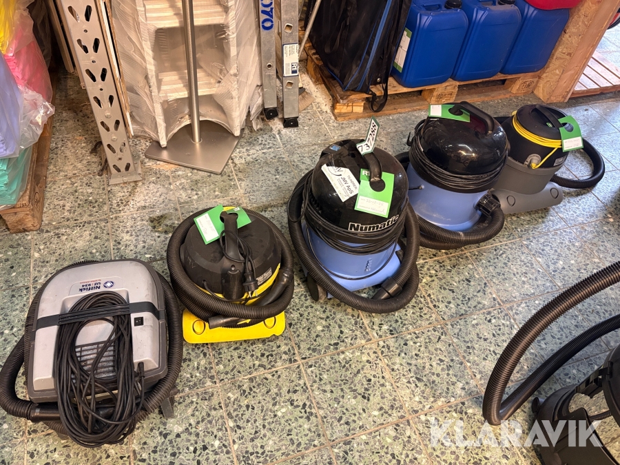 Støvsugere 5 styk Nilfisk, KÄRCHER, Numatic