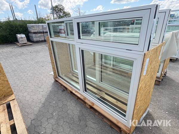 Glasparti med dreje-kip vindue topstyret STM 2299x1545