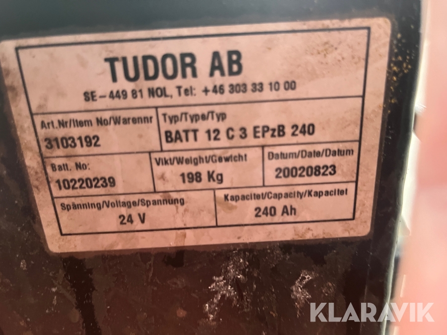 El pallevogn BT W 20 med lange gafler