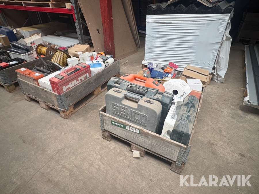 Blandet værktøj, redskaber og tilbehør 2 paller