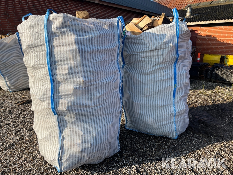 Kløvet brænde ask i bigbags - 2 styk