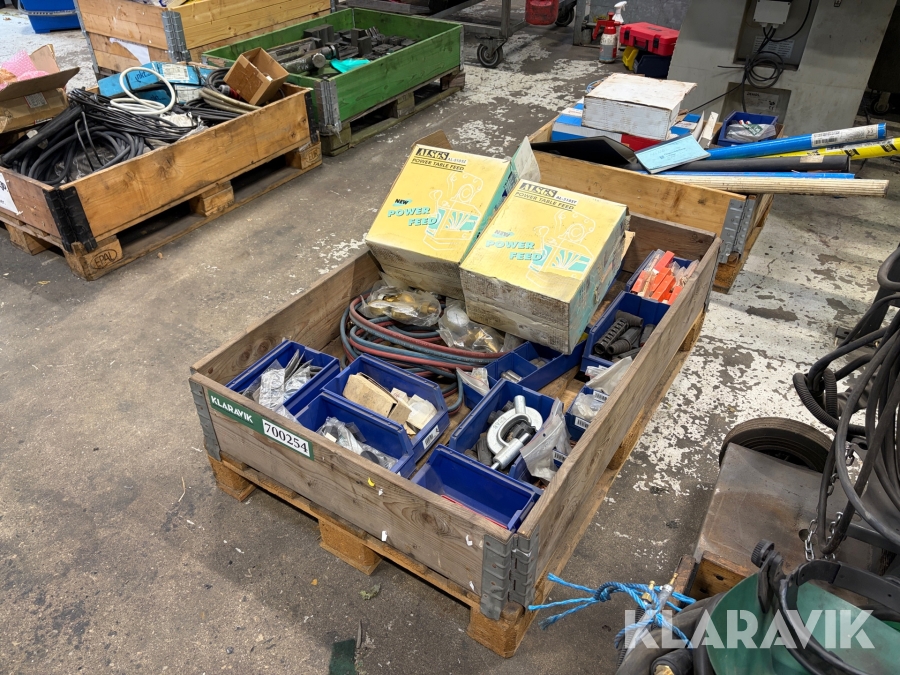 Blandet lot med svejse udstyr samt 2 fræse hoveder