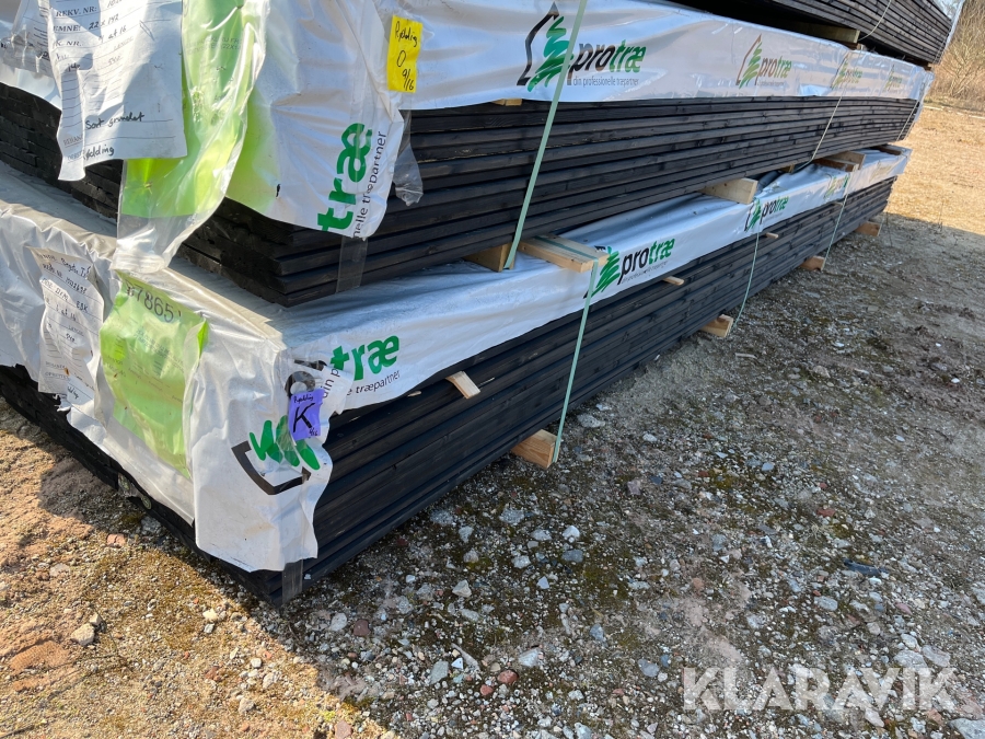 Træbeklædning / profilbrædder 1 på 2 beklædning Protræ sort