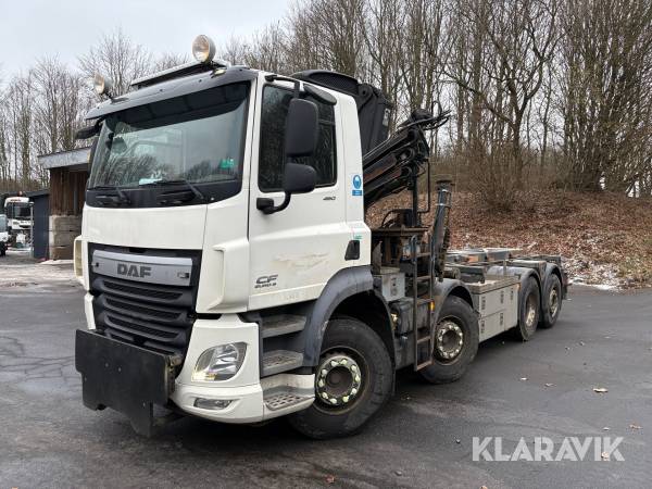 Lastbil DAF CF 460 med wirehejs og kran